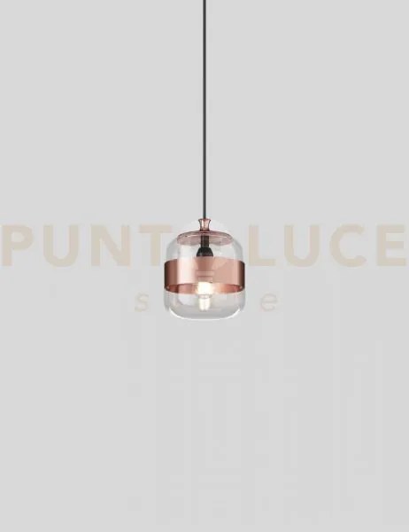 Futura sospensione p cristallo rame rame lucido montatura nero opac...