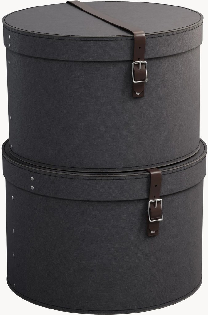 Set di 2 scatole rotonde Rut