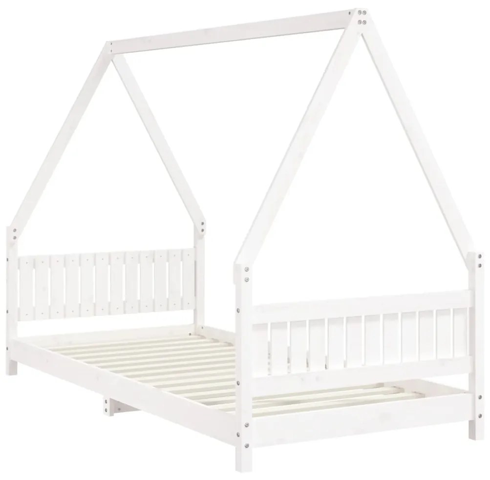 Giroletto per bambini bianco 90x200cm in legno massello di pino