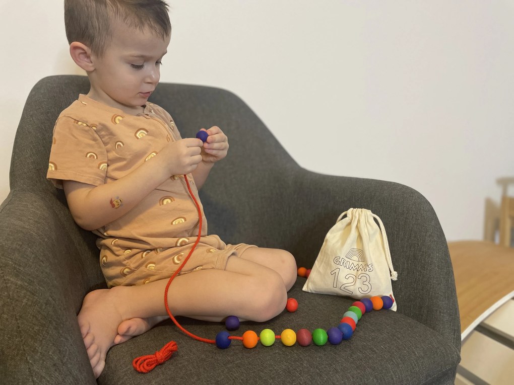 Grimm’s – Perline in Legno Colorato – 55 pezzi