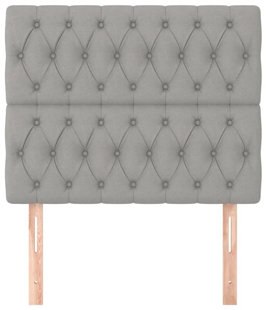Testiere 2 pz grigio chiaro 100x7x78/88 cm in tessuto