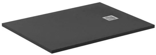 Piatto doccia in mineralmarmo 80x100 cm antracite effetto pietra con griglia e piletta sifonata