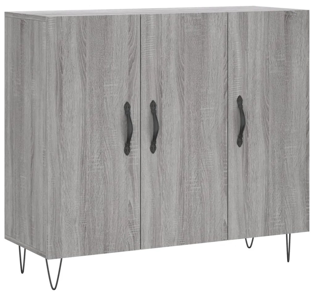 Credenza grigio sonoma 90x34x80 cm in legno multistrato