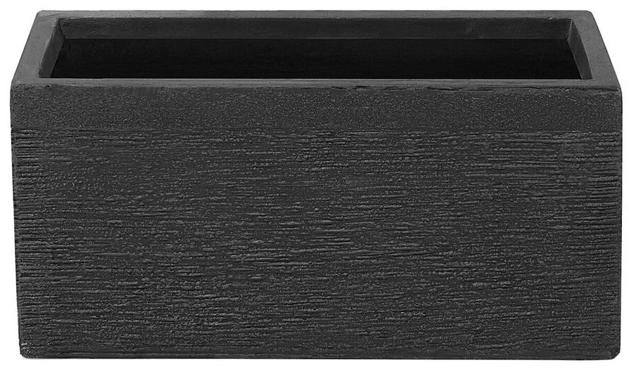 Vaso rettangolare nero da esterno 50 x 23 x 24 cm MYRA Beliani