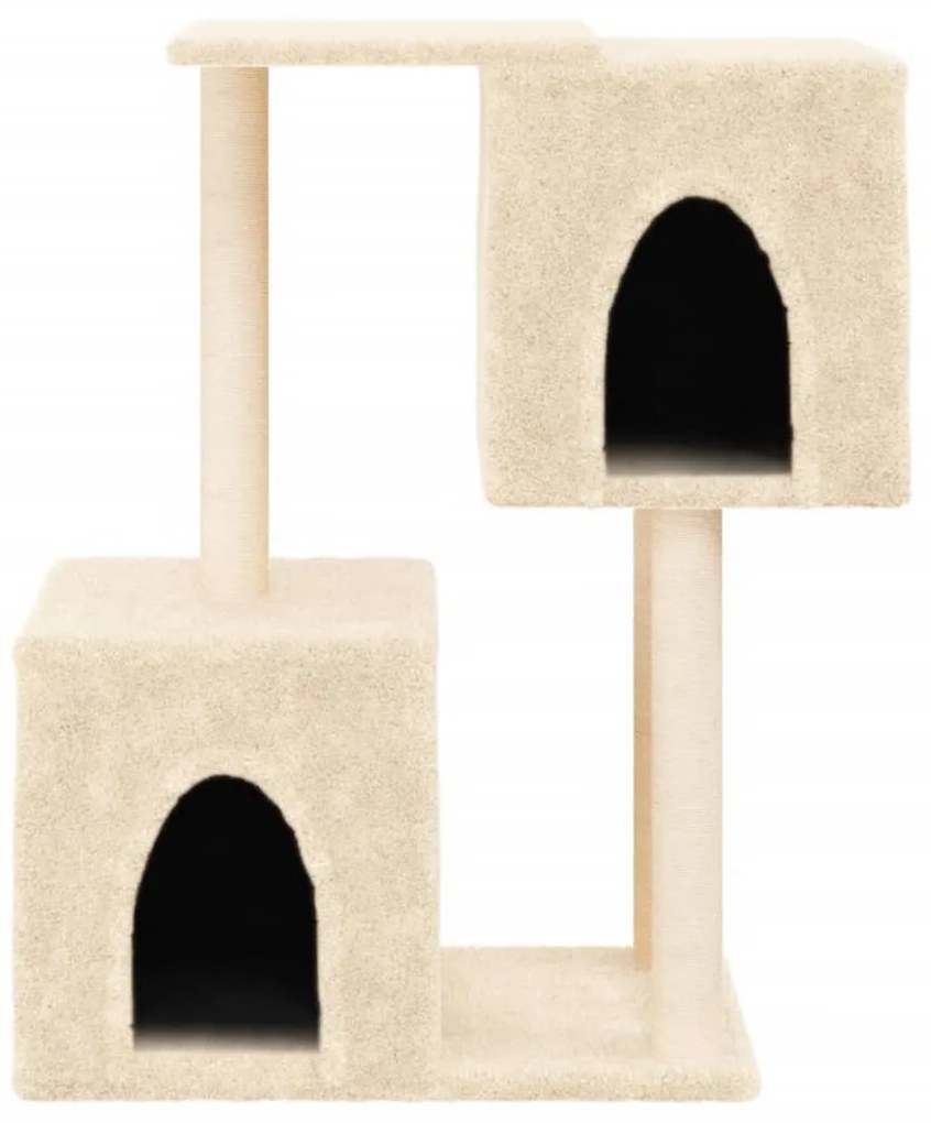 Albero per gatti con tiragraffi in sisal crema 86 cm