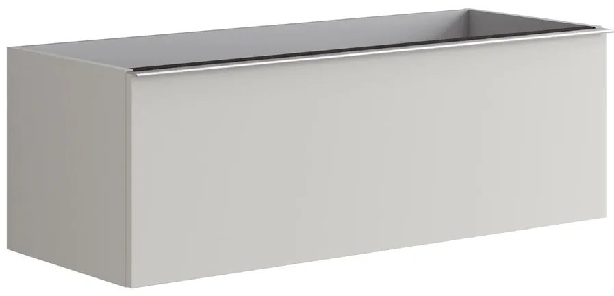 Mobile da bagno sotto lavabo Pixel plain grigio laccato L 120 x H 40 x P 45.5 cm 2 cassetti, lavabo non incluso