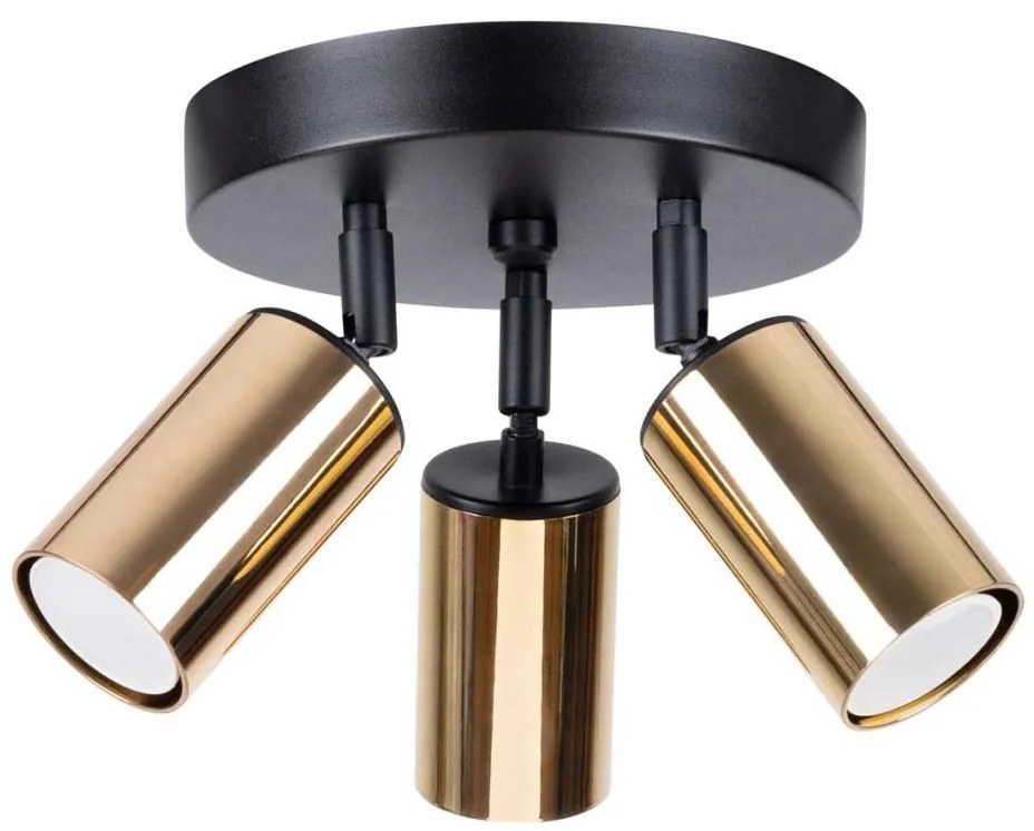 Sollux SL.1385 - Faretto WINX 3xGU10/10W/230V nero/oro