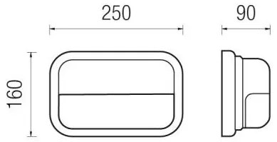 Kappa Led 25X16Cm Con Griglia Lavorata 9W 3000°K