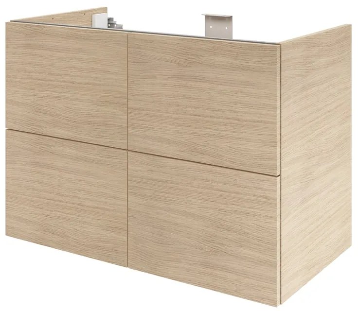 Mobile da bagno sotto lavabo SENSEA Neo rovere lucido L 90 x H 64 x P 48 cm 4 cassetti, lavabo non incluso