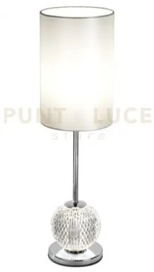 Lampada da tavolo diamante, acrilico trasparente, struttura cromata...