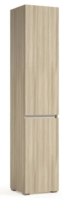 Mobile lavanderia con cesto portabiancheria Laundry 2 ante in truciolare olmo P 37 x L 45 x H 195 cm