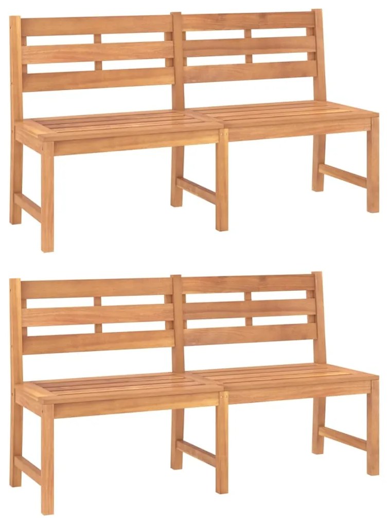 Set da pranzo per giardino 5 pz in legno massello di teak