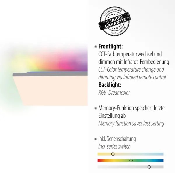 Leuchten Direkt 15562-16 - Plafoniera LED RGB dimmerabile CONRAD 35W/230V + tc