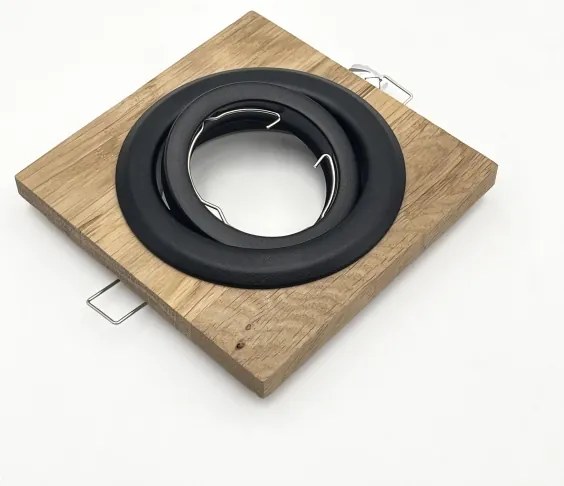 Faretto per controsoffitto TOBBY 1xGU10/20W/230V 11,5x11,5 cm rovere/nero