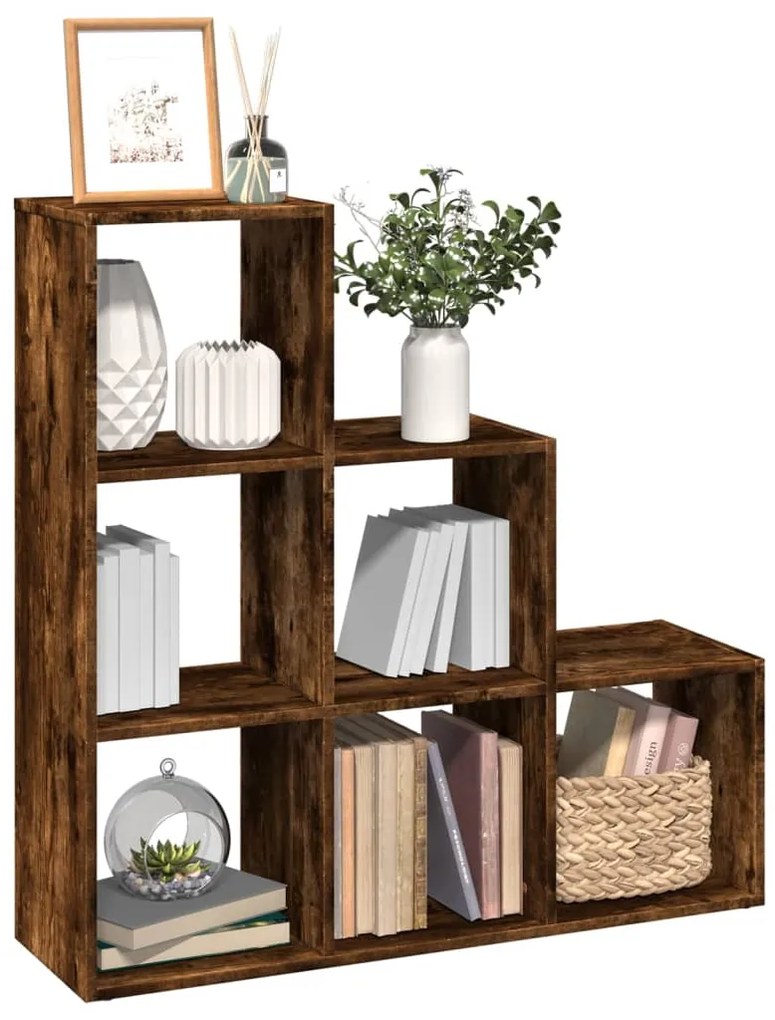 Libreria Divisorio 3ripiani Rovere Fumo 99x29x99cm Truciolato /