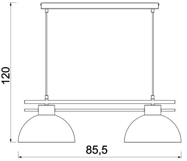 Lampadario a sospensione con filo ESTATE 2xE27/15W/230V nero