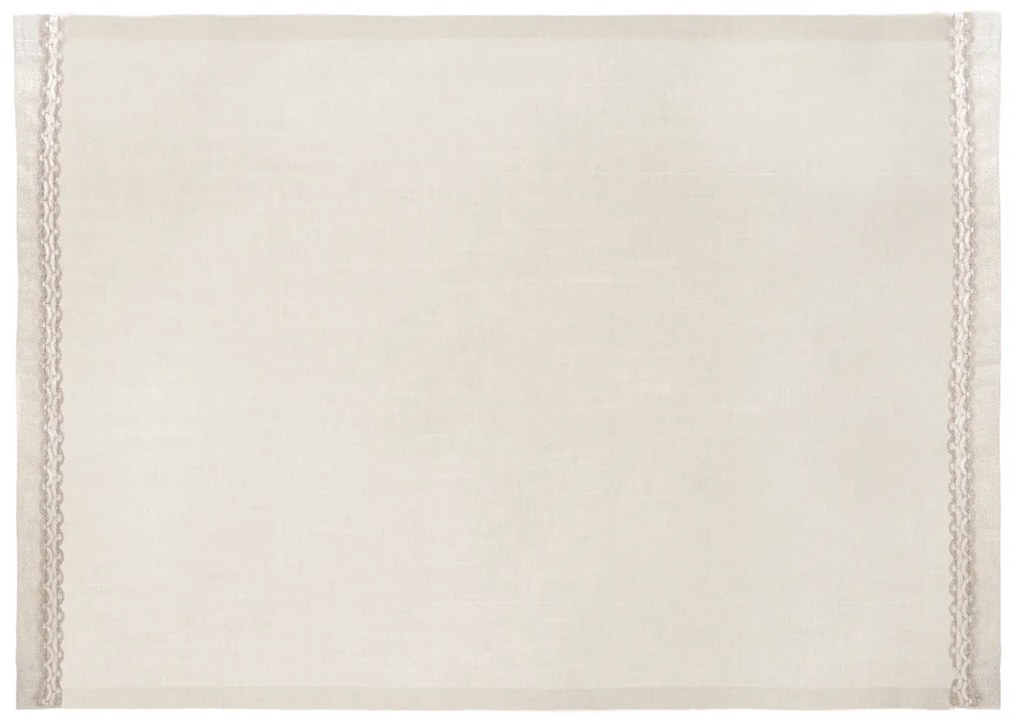 Tovaglietta Bolero ecrù in poliestere, cotone e lino, 35x50 cm