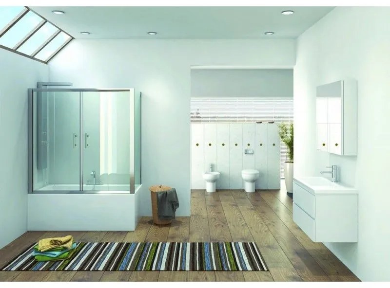 Kamalu - box vasca da bagno angolare 170x80cm kv05