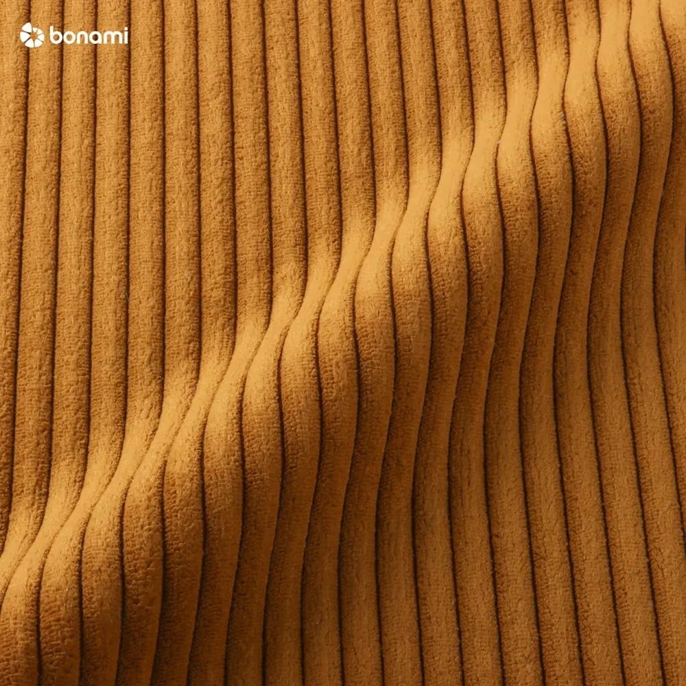 Divano angolare color senape con rivestimento in velluto a coste Voltaire – Bobochic Paris