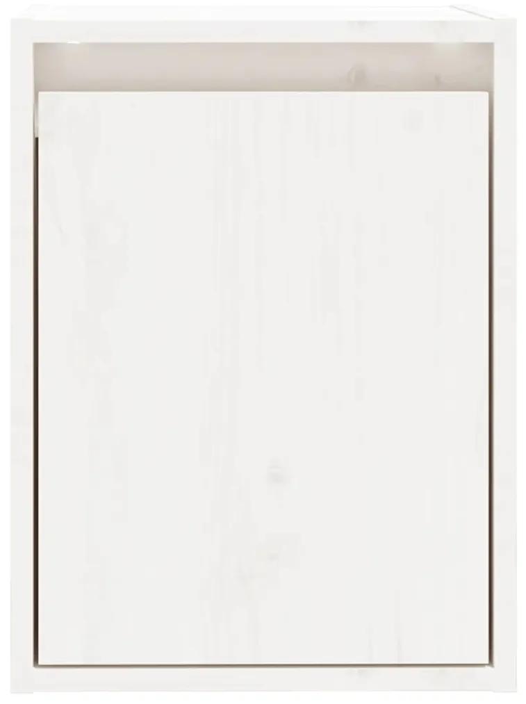 Pensile bianco 30x30x40 cm in legno massello di pino