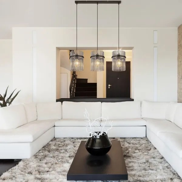 Globo 15698-3H - Lampadario a sospensione con filo GORLEY 3xE27/60W/230V nero