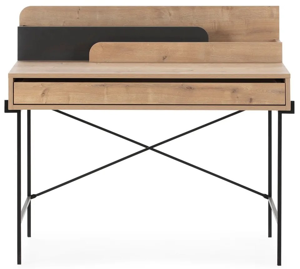 Scrivania in stile segreteria in rovere massiccio 60x113 cm Lila – Marckeric