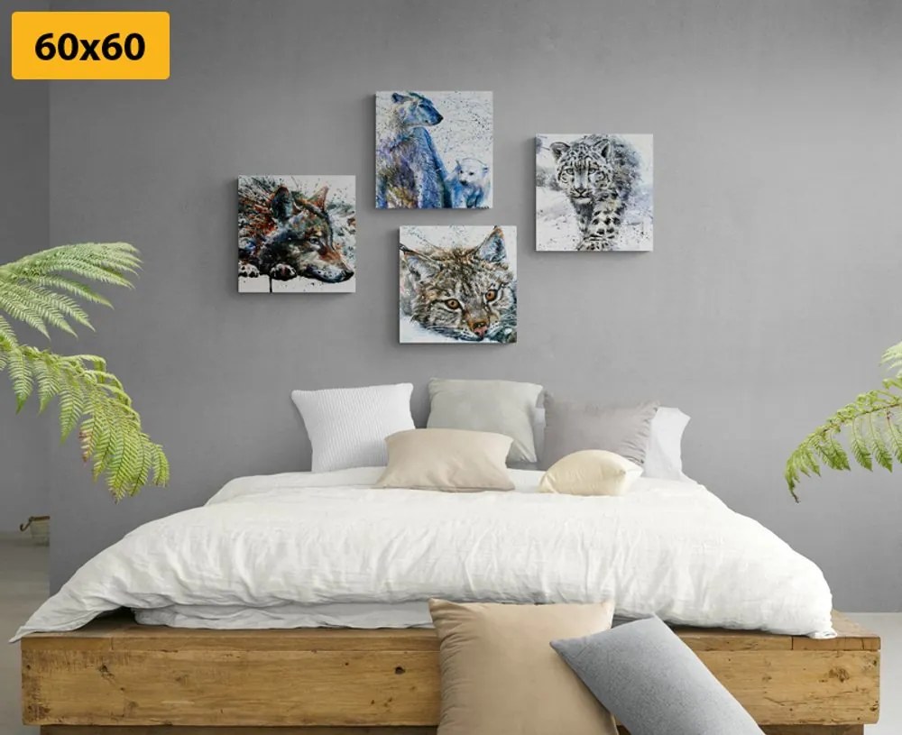 Set di quadri – Animali in interessante versione acquerello