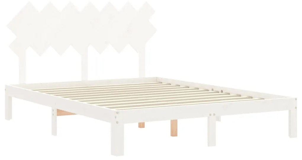 Giroletto con testiera bianco 5ft king size in legno massello