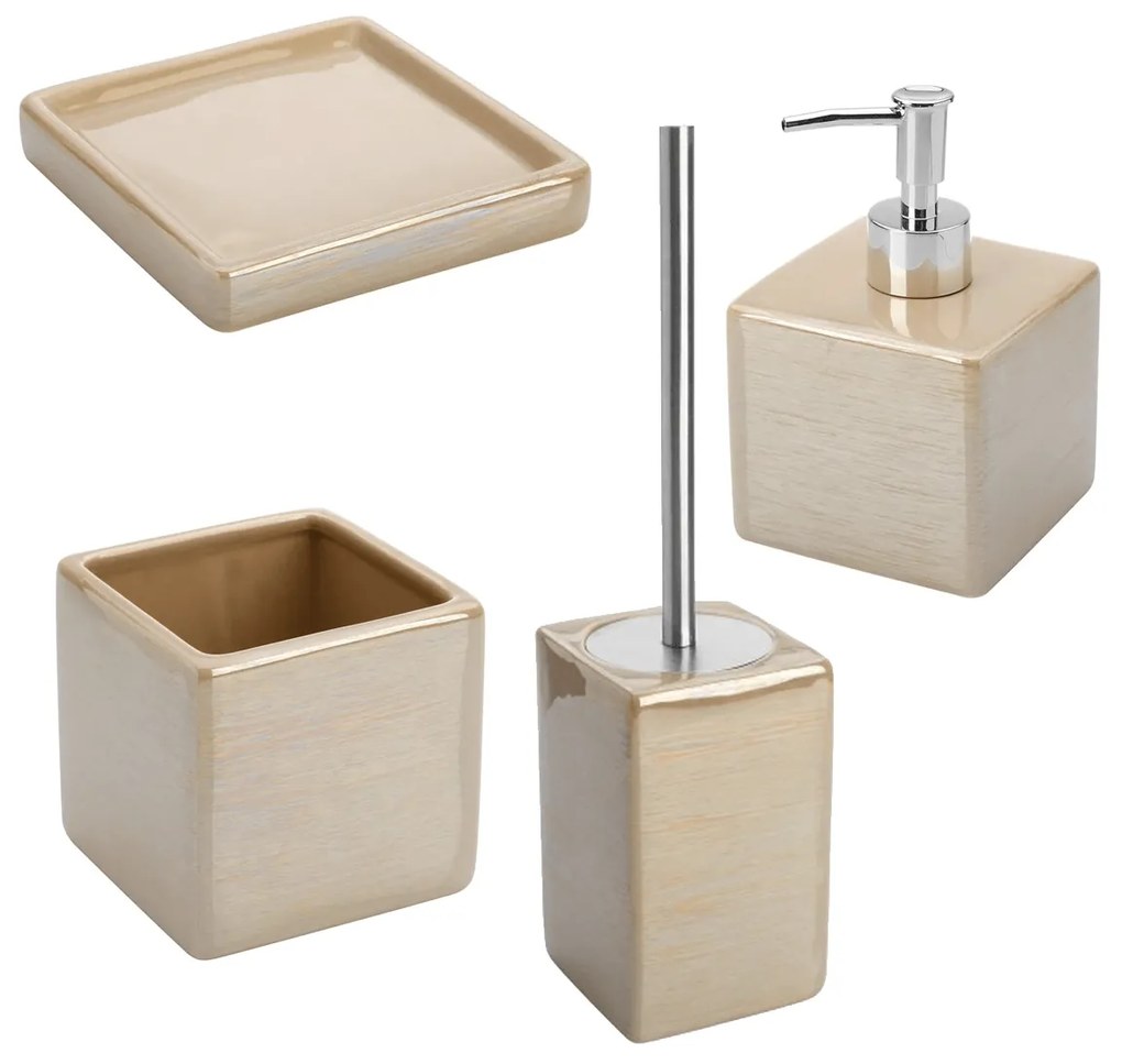 Set 4 Accessori D'Appoggio Feridras "Cuba" Tortora