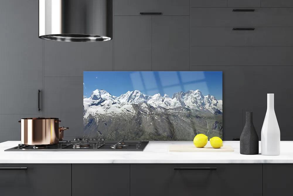 Rivestimento parete cucina Paesaggio di montagne di neve 100x50 cm