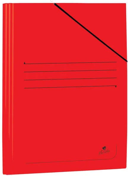 Cartella Mariola Folio in Cartoncino Laminato 500gr/m2 - Misure 34x25cm - Chiusura con Gomma Elastica - Colore Rosso