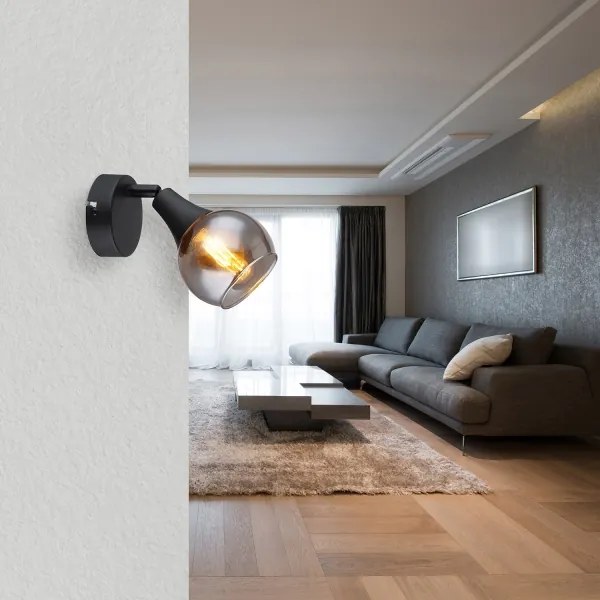 Globo 57904-1 - Faretto da parete GLYPTAR 1xE14/40W/230V nero