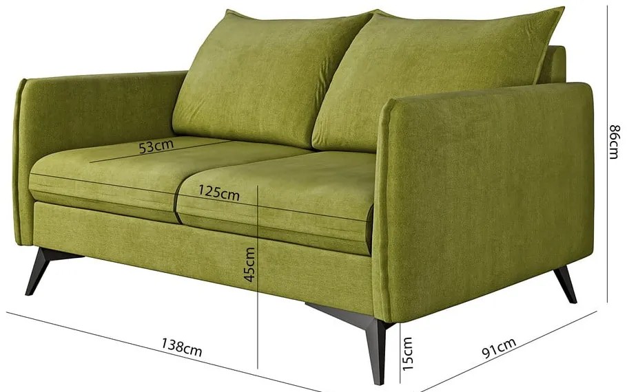 Divano verde 138 cm Juli Bis - Ropez