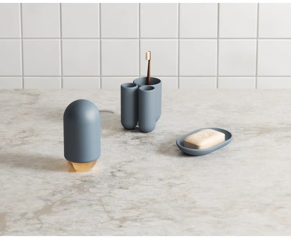 Dispenser di sapone in plastica blu Touch - Umbra