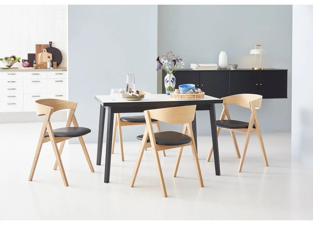 Tavolo da pranzo pieghevole bianco e nero in rovere Hammel , 120 x 80 cm Single - Hammel Furniture