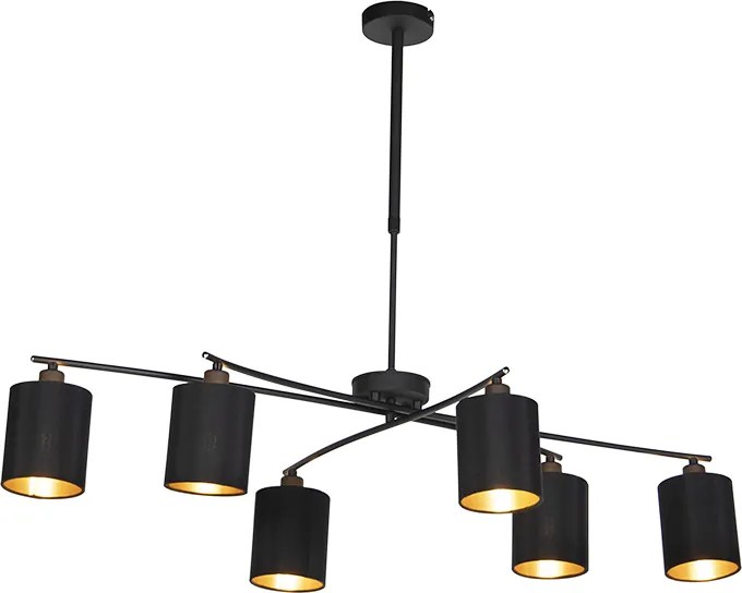 Lampada a sospensione intelligente nera regolabile con 6 Wifi B35 - Lofty