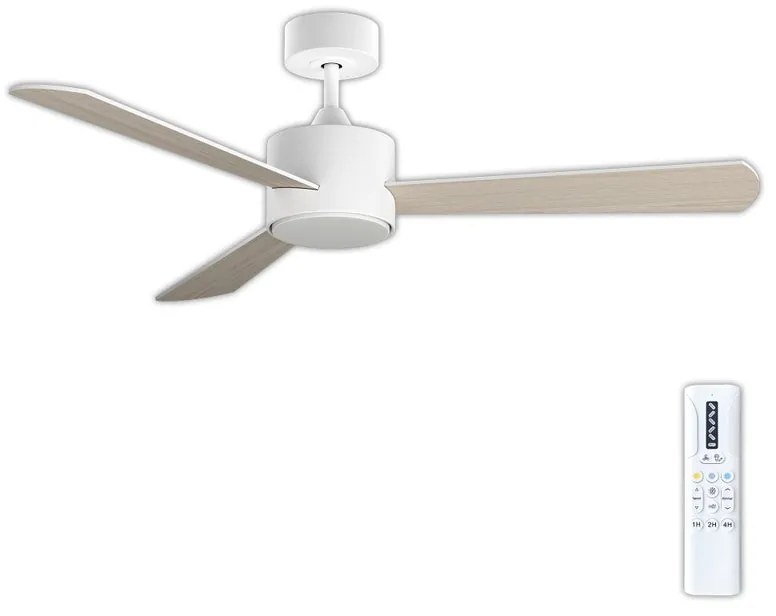 Ventilatore da soffitto ESPE  noce chiaro, Ø 122 cm, CCT, dimmerabile, ARTE CONFORT IP20