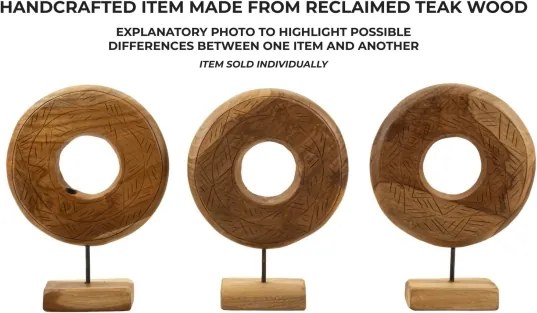 Scultura Dorat In Teak Riciclato Cm 28X10X38 (Pezzi Unici - Non Rip. In Serie)