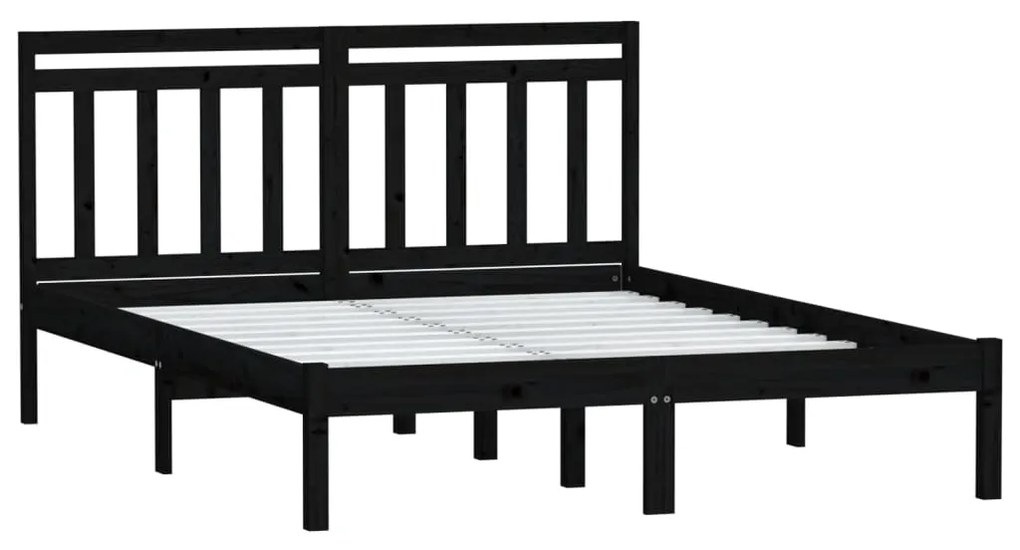 Giroletto nero in legno massello di pino 140x190 cm