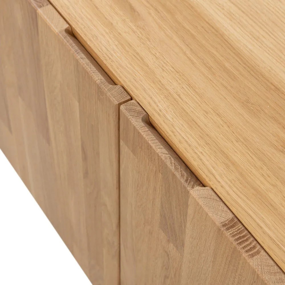 Mobile TV di colore naturale in rovere massiccio 180x56x46 cm Bono – WOOOD