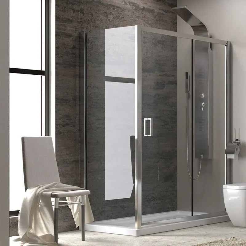 Kamalu - cabina doccia 130x70 cm vetro trasparente altezza 180cm k410ns