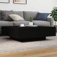 Tavolino da Salotto Nero 100x100x31 cm in Legno Multistrato 836596