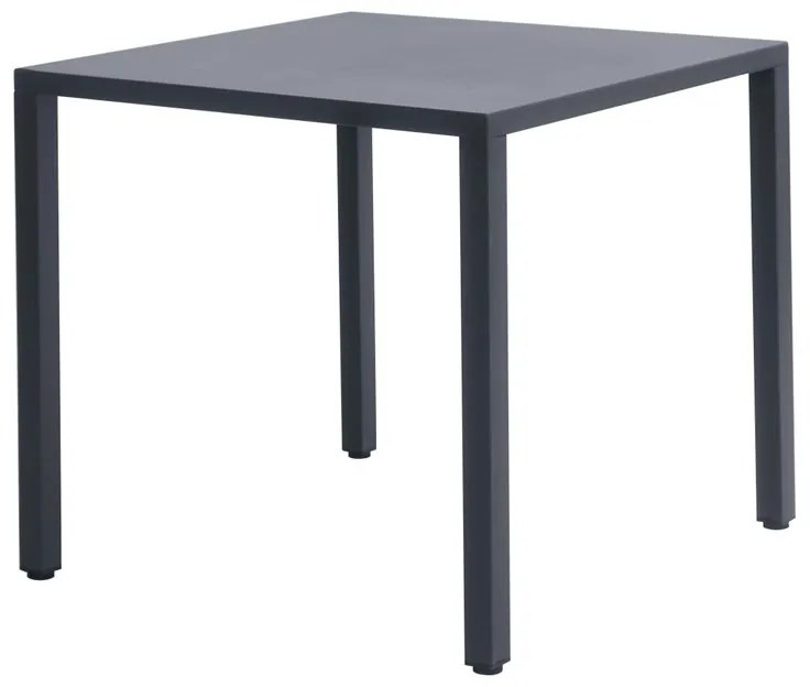 Tavolino da esterno struttura e superficie in acciaio antracite 80x80cm