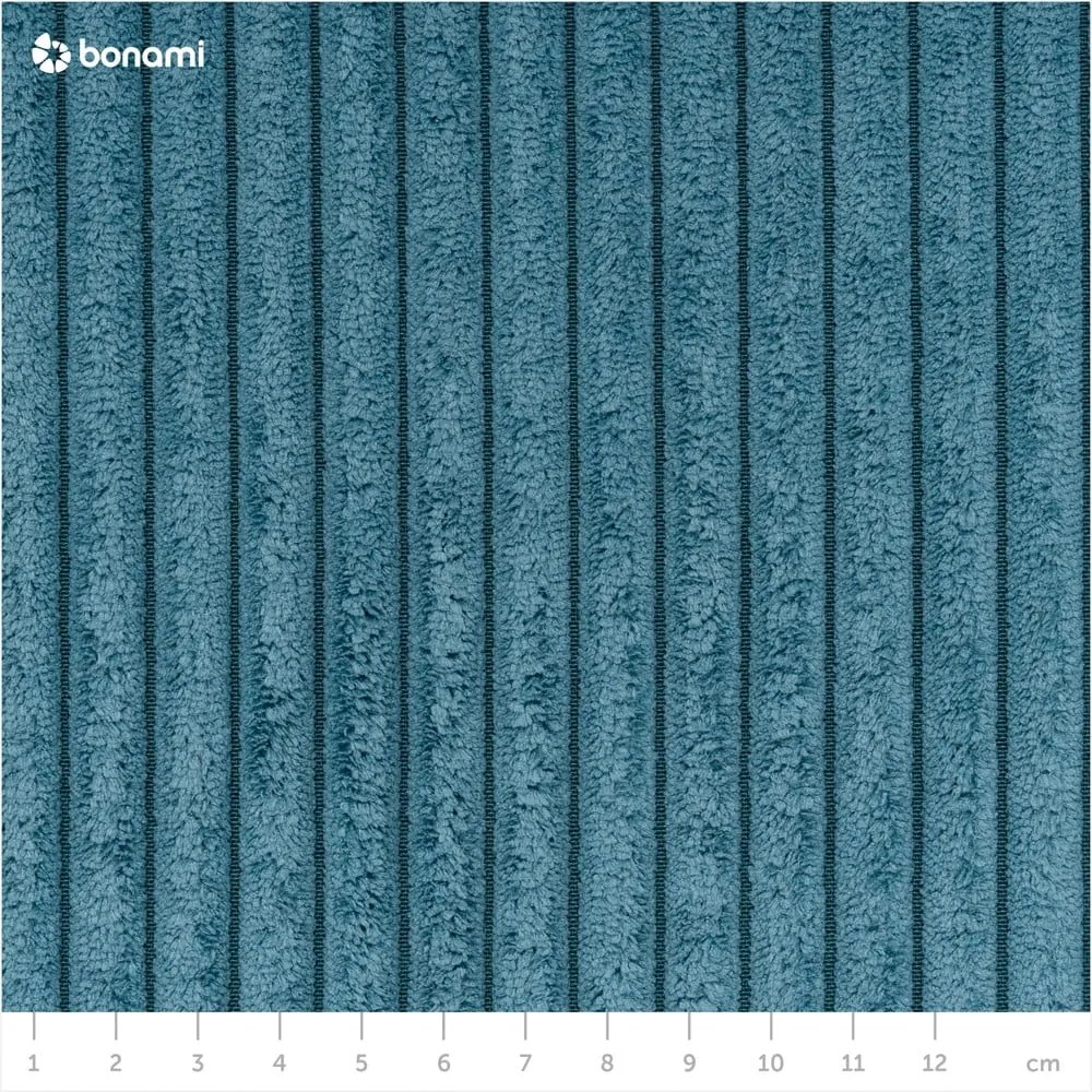 Poggiapiedi turchese con rivestimento in velluto a coste Nihad – Bobochic Paris