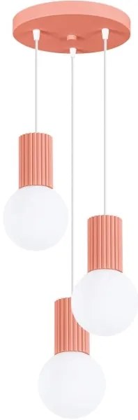 Sollux SL.1755 - Lampadario a sospensione con filo HALO 3xG9/8W/230V diametro 25 cm rosa