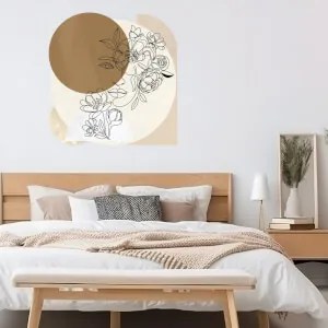 Adesivo murale per camera da letto - Donna con fiori | Inspio