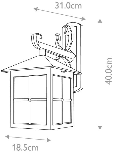 Elstead BL19-BLACK - Applique da esterno WINCHESTER 1xE27/100W/230V IP43