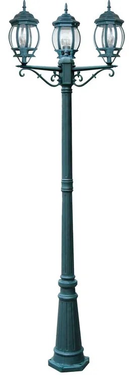 Lampione da giardino, Santiago H 209 cm, verde, IP44 INTEC