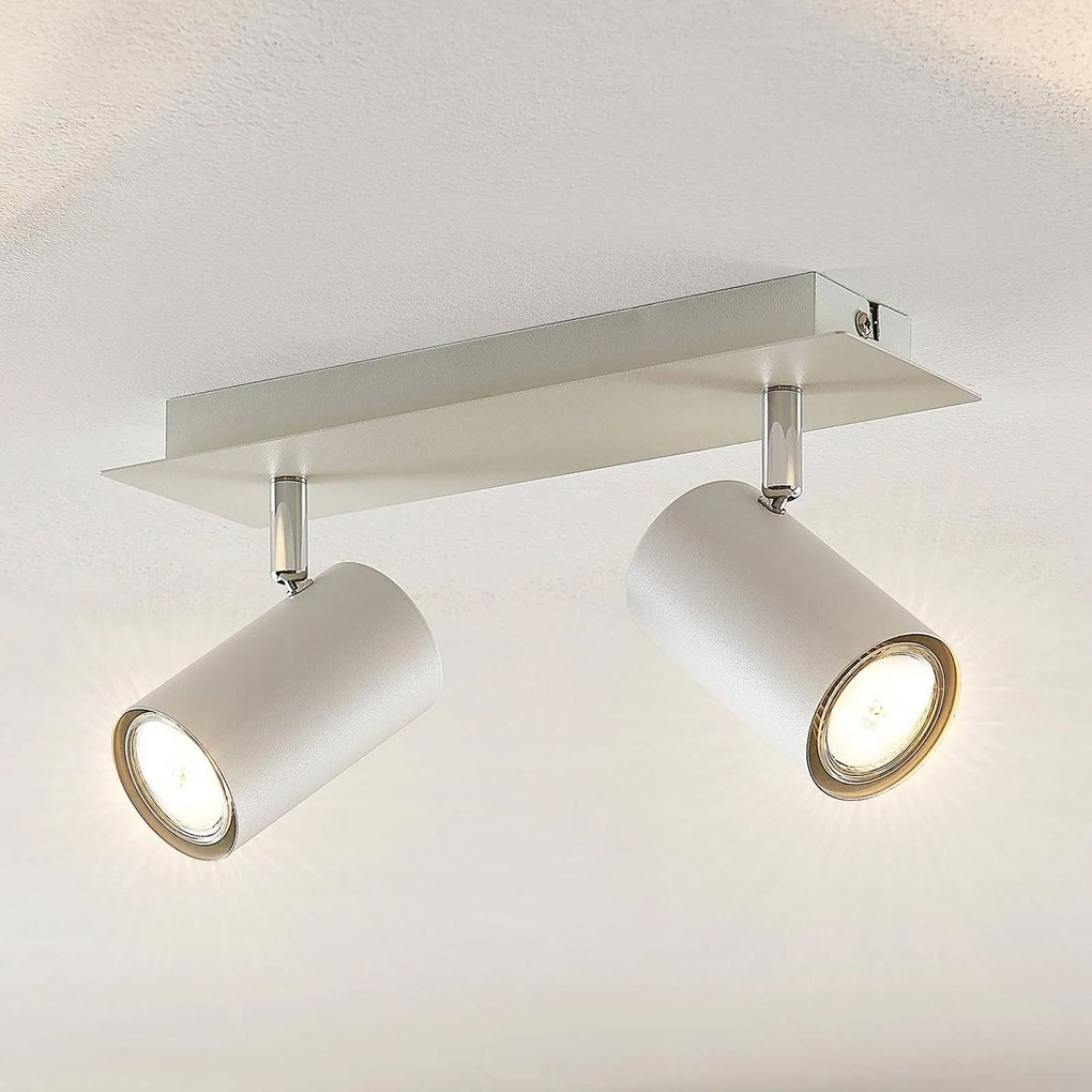 Lindby fatto da soffitto Joffrey, 31 cm, a 2 luci, bianco, metallo