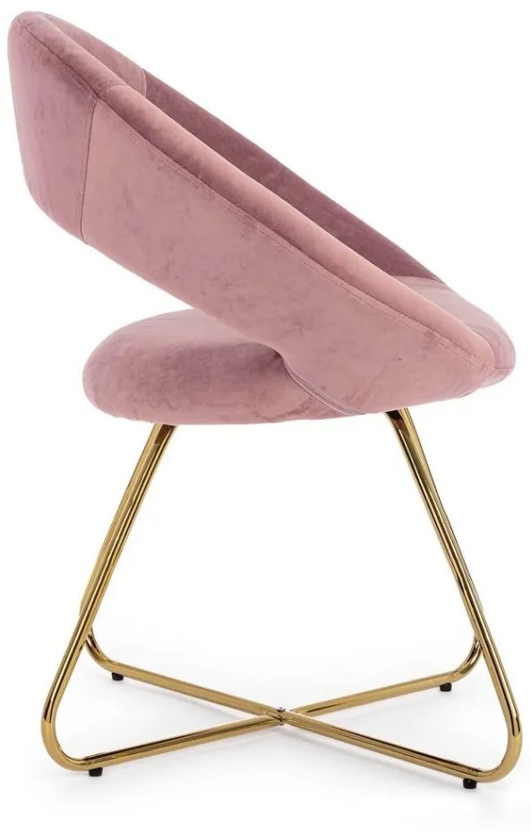 Set di 2 poltroncine VANITY ORO velluto rosa